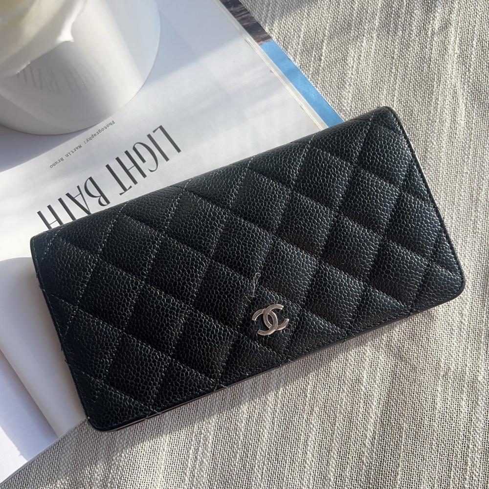Chanel Caviar Flap wallet Black With SHW